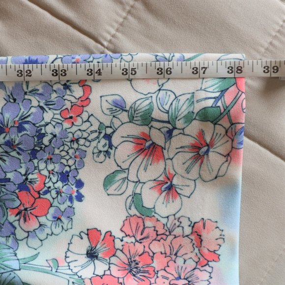 Turquoise Floral Sleeveless Fit and Flare Dress - Picture 3 of 8